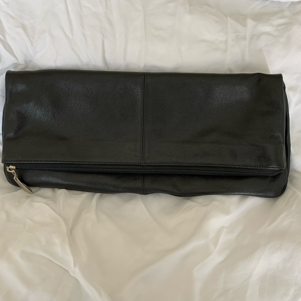 Black Leather fold over purse